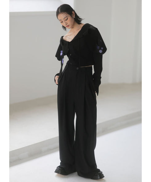 Abstract Cut-Out Crop Jacket